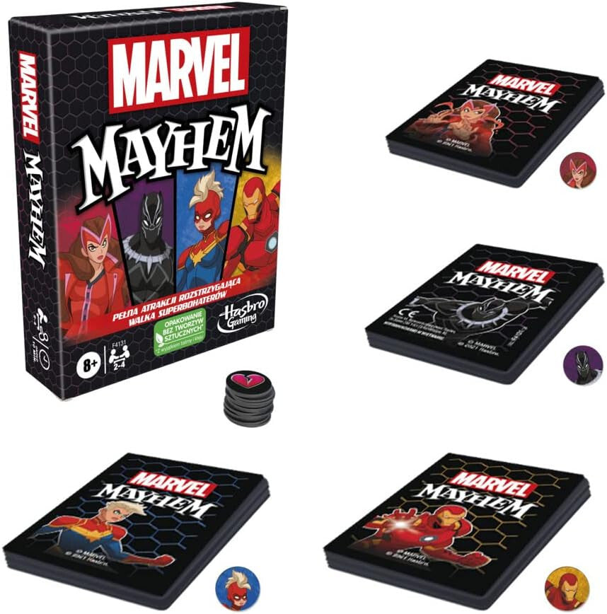 Marvel Mayhem Card Game Ages 8+ Fun Game for Marvel Super Hero Fans 2-4 Players