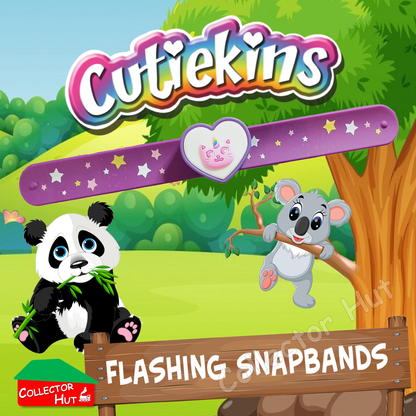 Snap On Wrist Bracelets Cutiekins Flashing Cute Animal Kids Toy for Party Bags