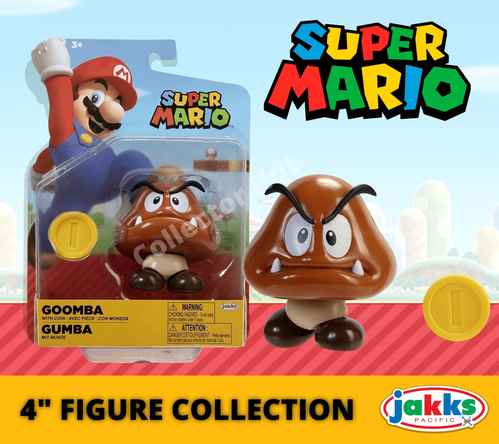 Super Mario 4" Posable Figure with Accessories Collection Jakks Pacfic