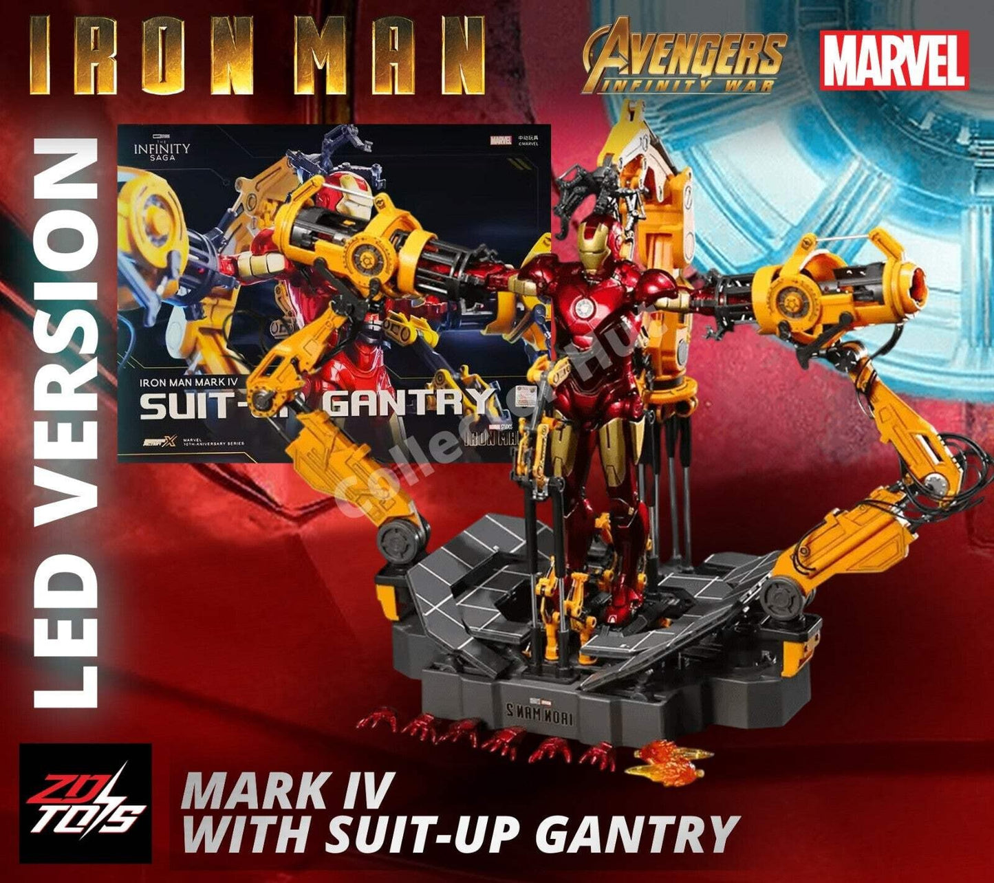 Iron Man Action Figures 1:10 Scale ZD Toys Wave 3 LED Marvel Avengers Infinity S