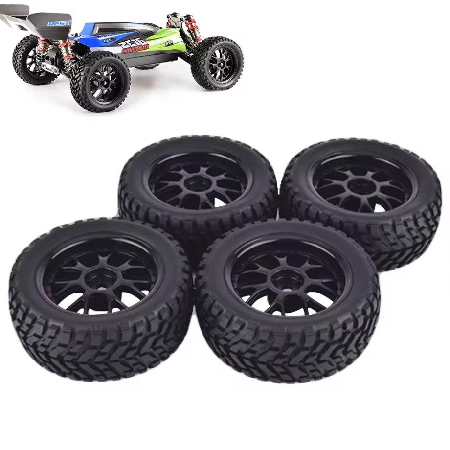 RC Model Wheels Tyres 12mm Hub 75mm x 32mm 46g 4pcs Set Car Truck