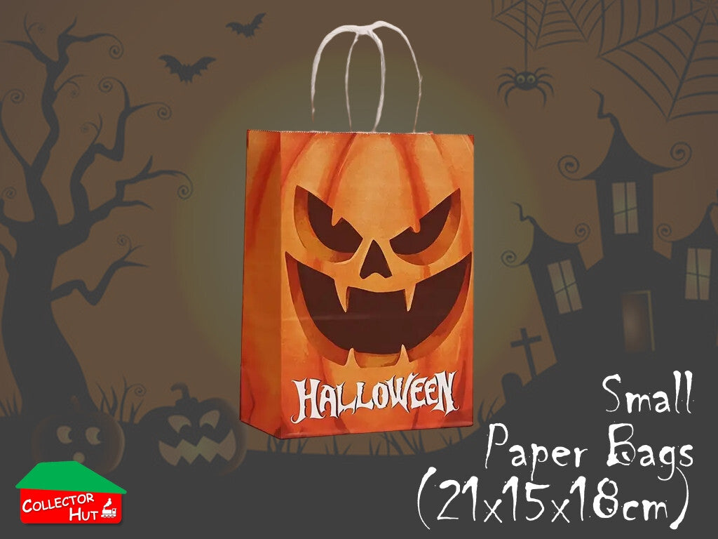 Halloween Bags Novelty Trick or Treat (21x15x8cm) 6 Pack Paper Disposable