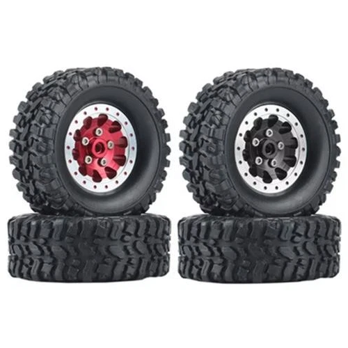 RC Model Wheels Tyres 5mm Hub 68mm x 24mm 59g ALLOY BEADLOCK 4pcs Set MN82 MN99