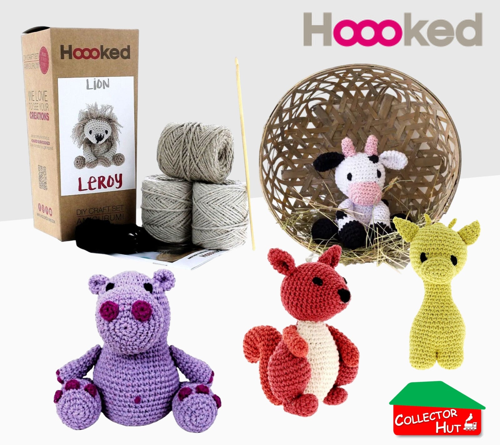 HOOKED Animal Crochet Kit DIY Craft Set