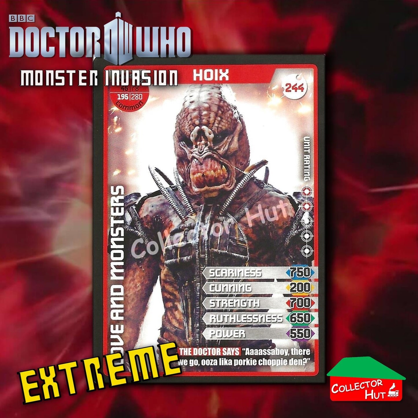 DOCTOR WHO Monster Invasion EXTREME Cards 166-344 New Fresh & Sleeved YOU CHOOSE
