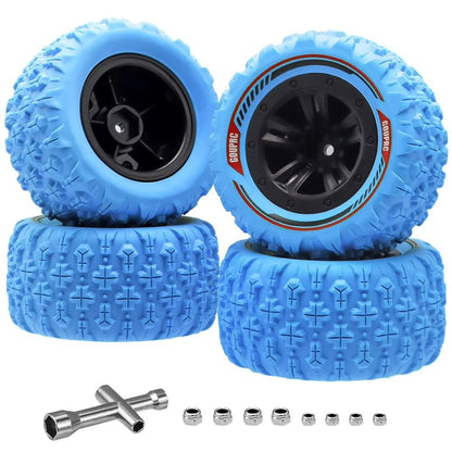 RC Model Wheels Tyres 12mm Hub 85mm x 43mm 84g 4pcs Set Car Truck
