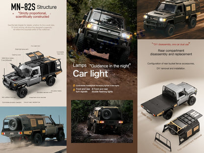 MN82 RC Pickup Truck Classic Toyota LC79 Rock Crawler 4WD 1:12 Scale Upgradable