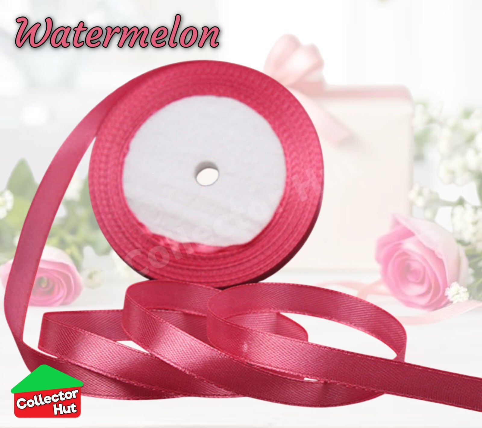 Satin Ribbon Roll Double Sided 23m Various Colours Sizes 10mm 15mm Widths