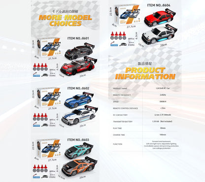 Drift RC Car 1:24 Scale High Speed Remote Control 4WD 2.4Ghz GIFT BOXED