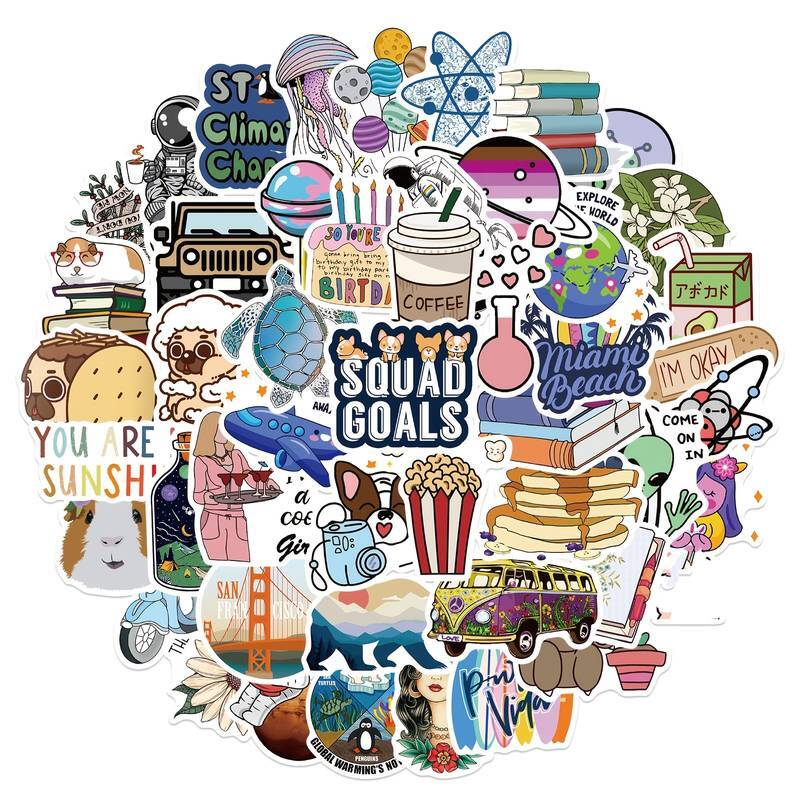 Awesome Stickers Novelty Anime Cartoon Animals Artistic 100's to Choose From