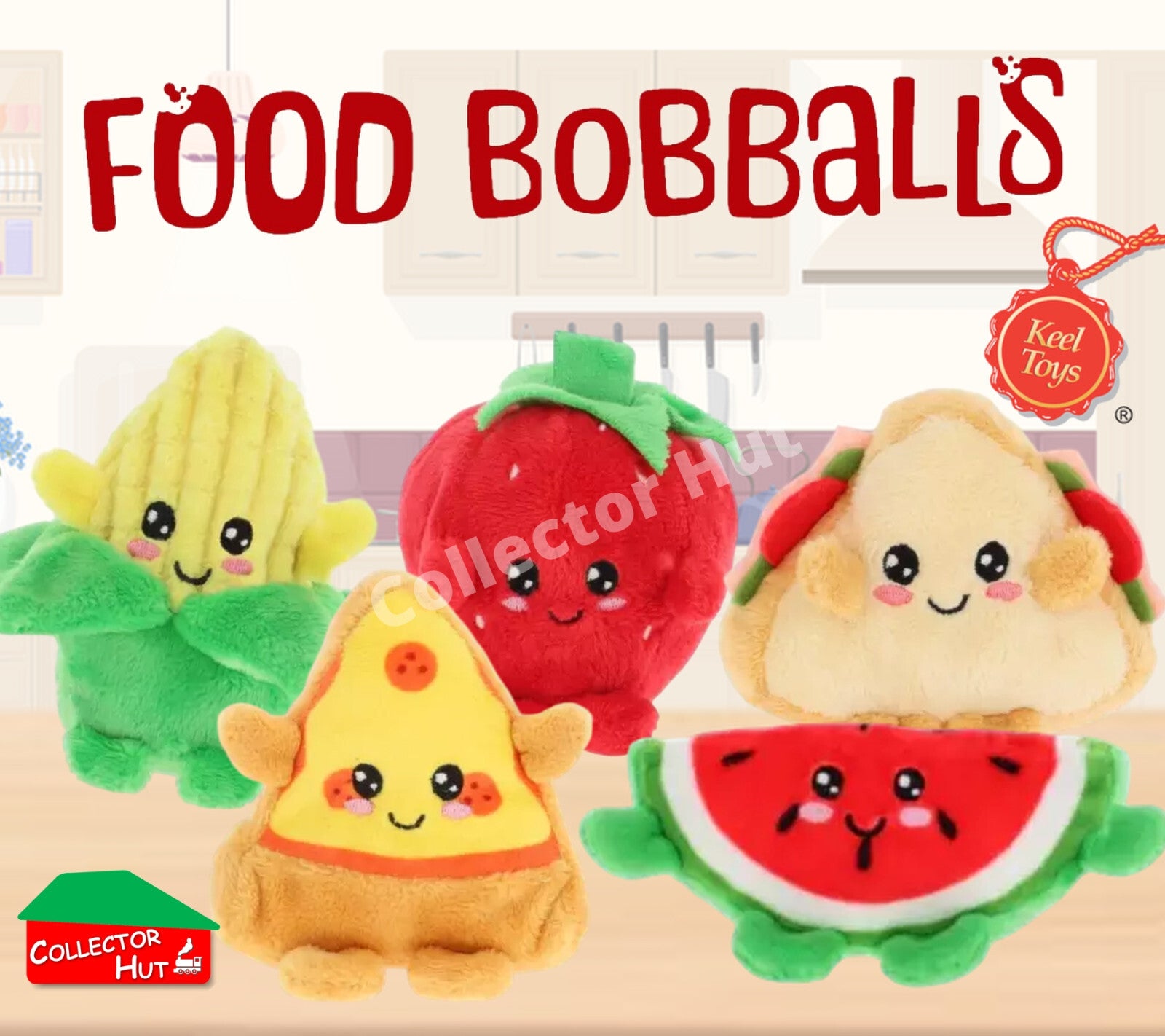 Food Bobballs Plush Toys Super Cute 8cm Collectible Characters from Keel