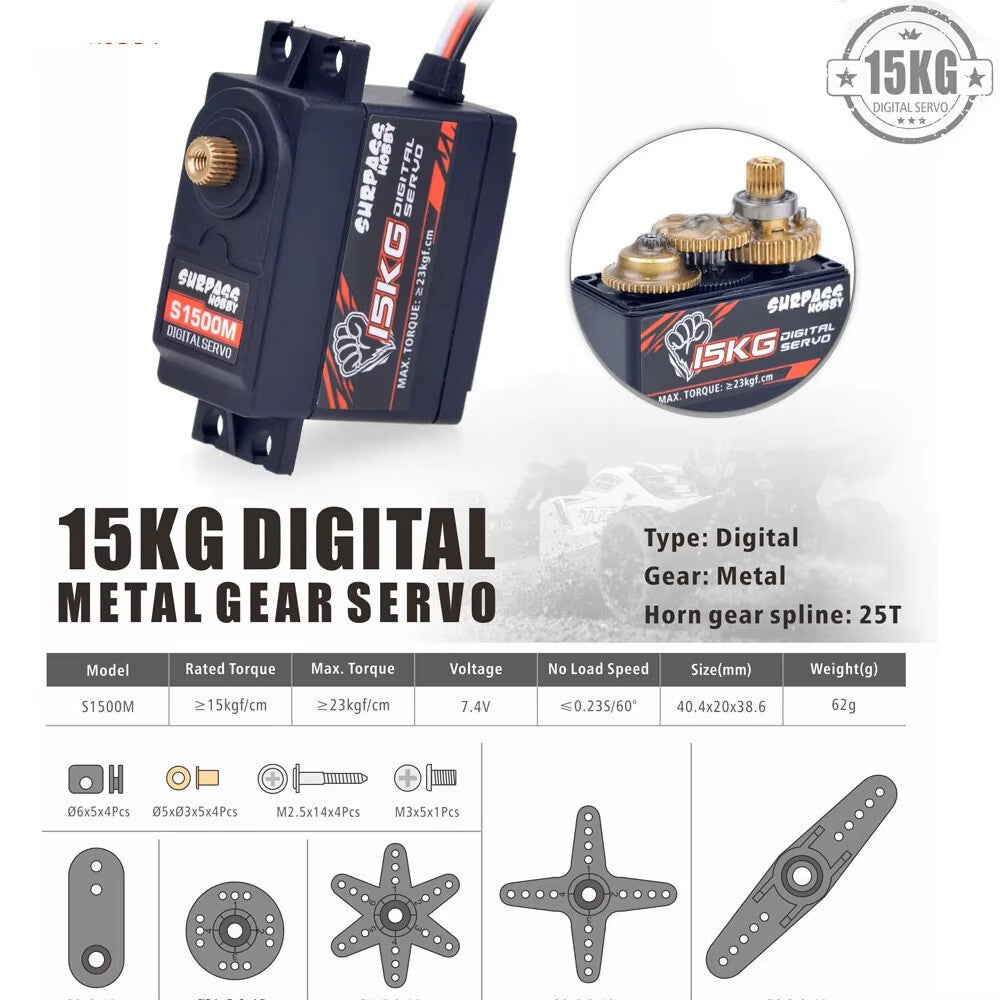Digital RC Servos 17g 21g 25g 6KG 15KG 20KG JR JST 3 pin 5 pin