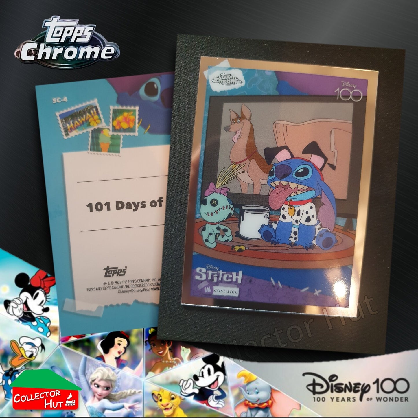 Disney 100 Topps Chrome 2023 RARE CARDS Off the Page Iconic Moments Stitch