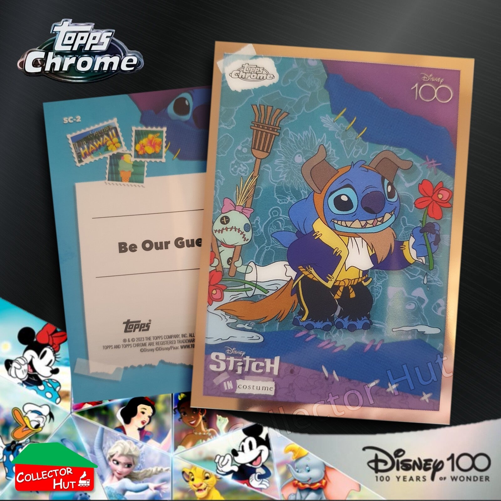Disney 100 Topps Chrome 2023 RARE CARDS Off the Page Iconic Moments Stitch
