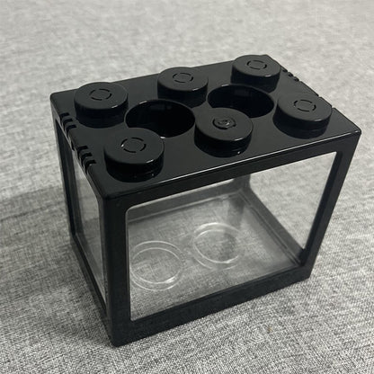 Mini Fish Tank Stackable Building Block Sea Monkey Habitat 500ml 12x10x8cm