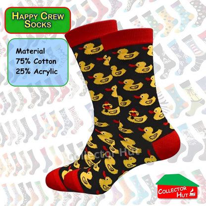 Happy Crew Socks Novelty Breathable Anti-Odour Men's Unisex UK 6-8.5 EU 39-42