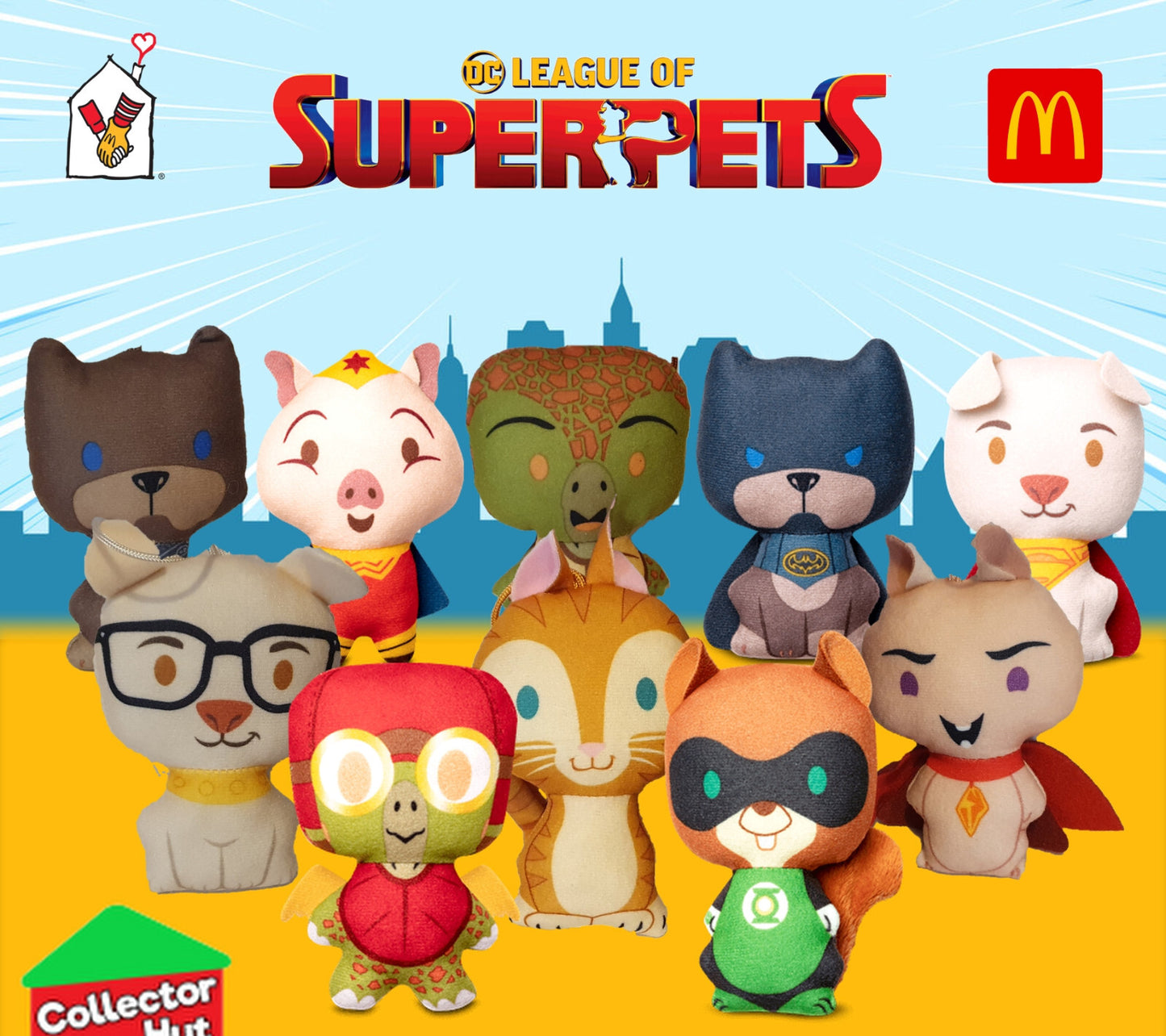 McDonald's Happy Meal DC Super Heroes, Super-Villains, Super Pets Plush Toys