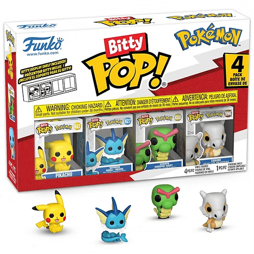 Pokemon Bitty Pop! 4-Pack Pikachu Bulbasaur Charmander Squirtle