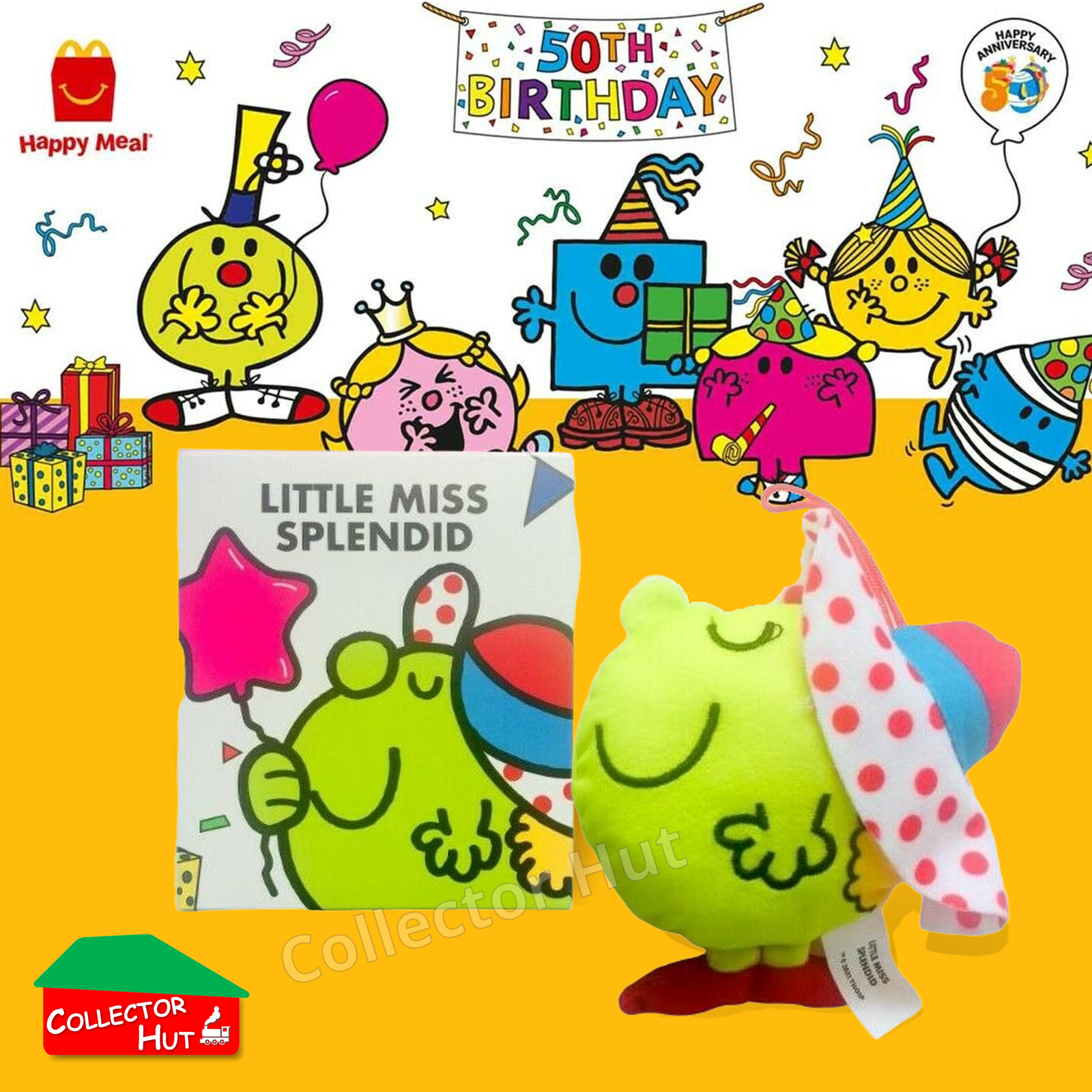 McDonalds Happy Meal Mr Men Little Miss 2024 & 2021 50th Anniversary Plush Toys