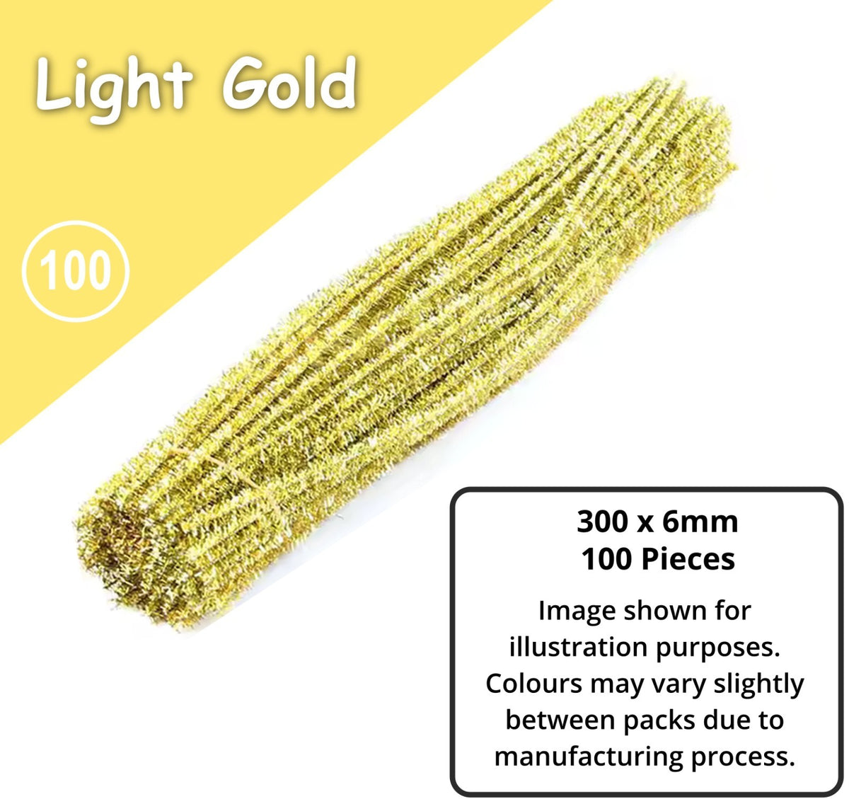 Chenille Craft Stems Pipe Cleaners GLITTER CHRISTMAS 100pcs 30cm x 6mm