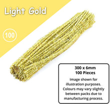 Chenille Craft Stems Pipe Cleaners GLITTER CHRISTMAS 100pcs 30cm x 6mm