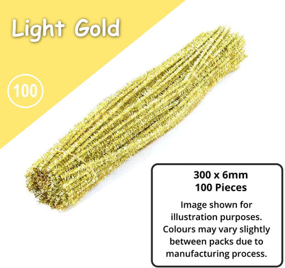 Chenille Craft Stems Pipe Cleaners GLITTER CHRISTMAS 100pcs 30cm x 6mm