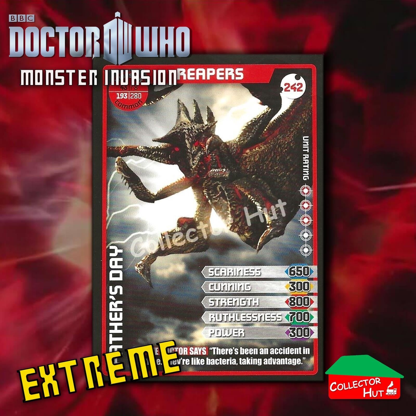 DOCTOR WHO Monster Invasion EXTREME Cards 166-344 New Fresh & Sleeved YOU CHOOSE
