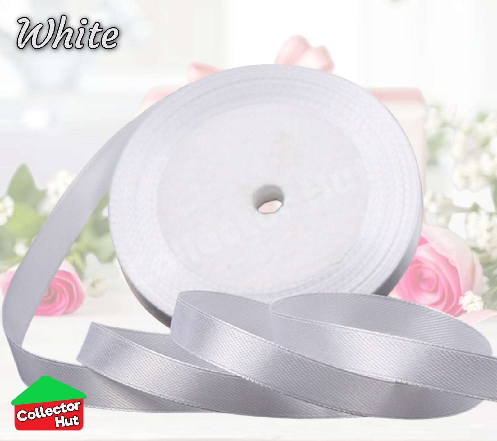 Satin Ribbon Roll Double Sided 23m Various Colours Sizes 10mm 15mm Widths