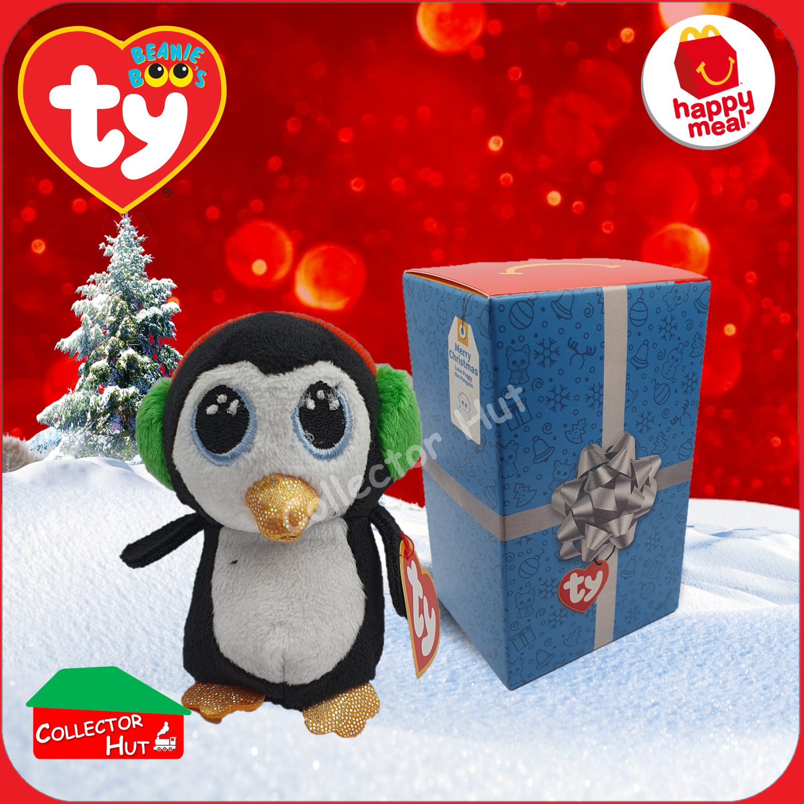 McDonald's Happy Meal 2021 Festive Christmas TY Beanie Boo Plush Toys