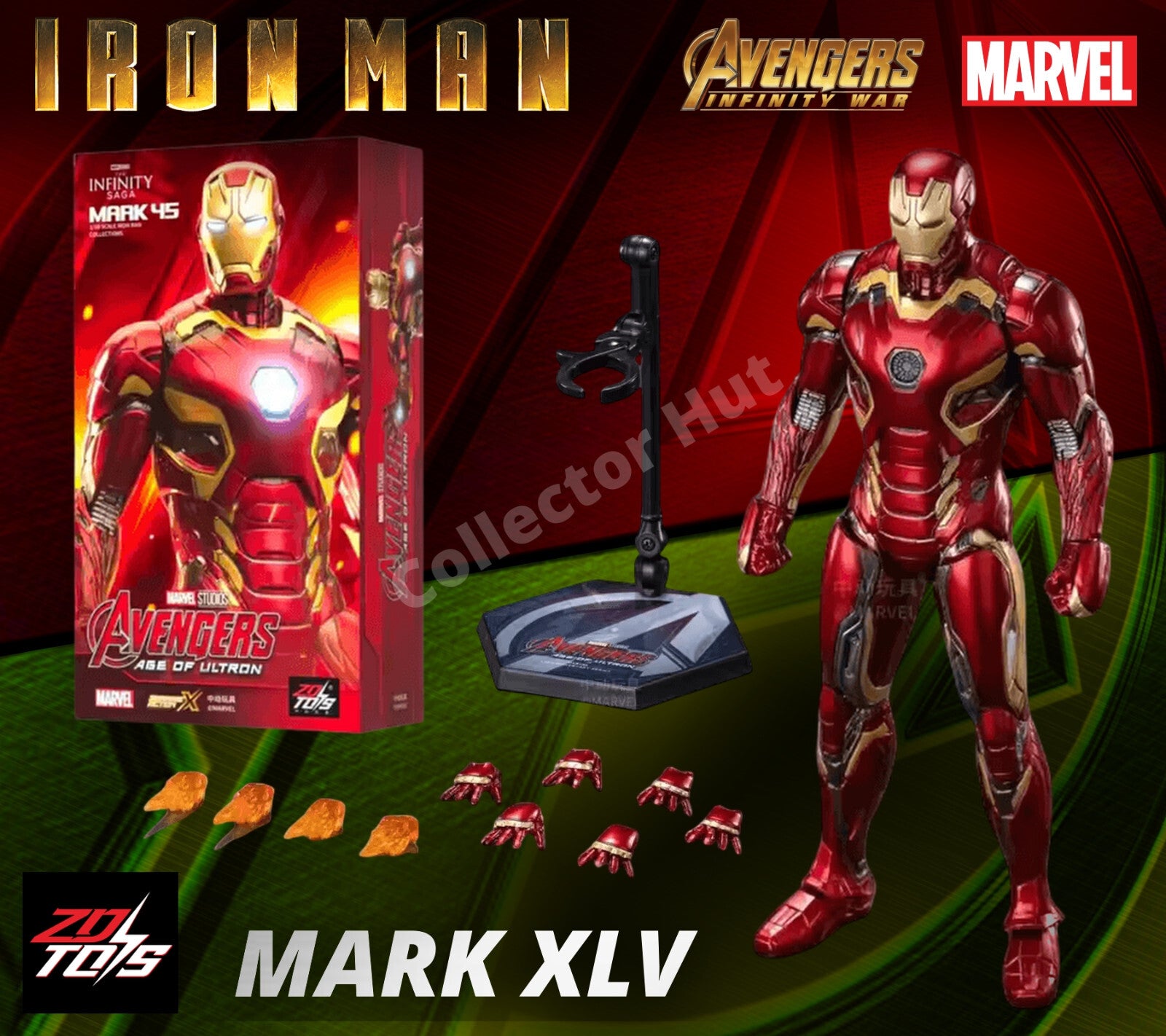 Iron Man Marvel Action Figures 1:10 Scale Avenger Infinity Saga MK 1-85 ZD Toys