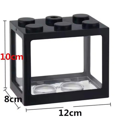 Mini Fish Tank Stackable Building Block Sea Monkey Habitat 500ml 12x10x8cm