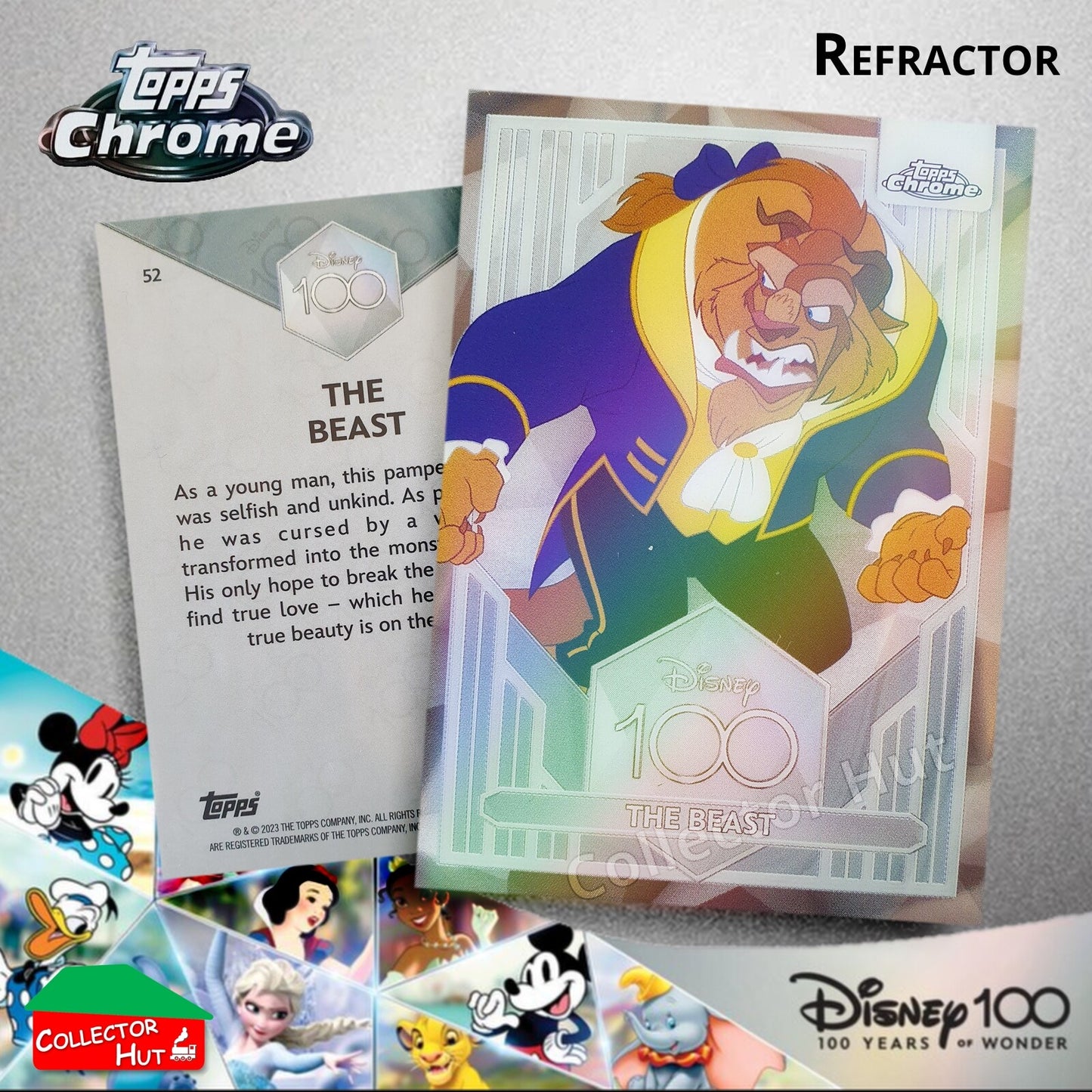 Disney 100 Topps Chrome 2023 REFRACTOR Cards 1-100 Pick Singles