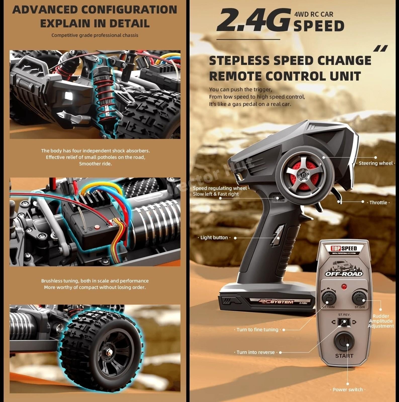 ZLL SG118 Beast Pro / Max High Speed Off Road RC Dirt Buggy 40-80kmH