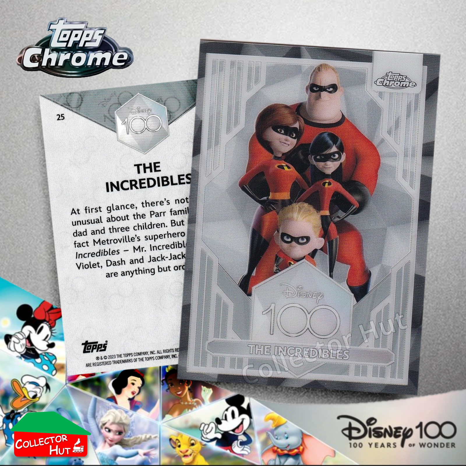 Disney 100 Topps Chrome 2023 Base Cards 1-100 Pick Singles to Complete Your Set