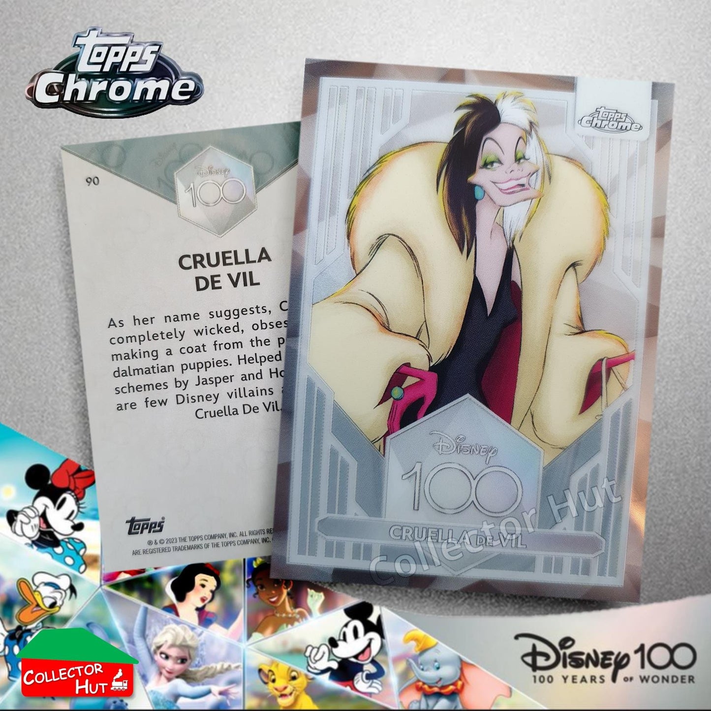 Disney 100 Topps Chrome 2023 Base Cards 1-100 Pick Singles to Complete Your Set