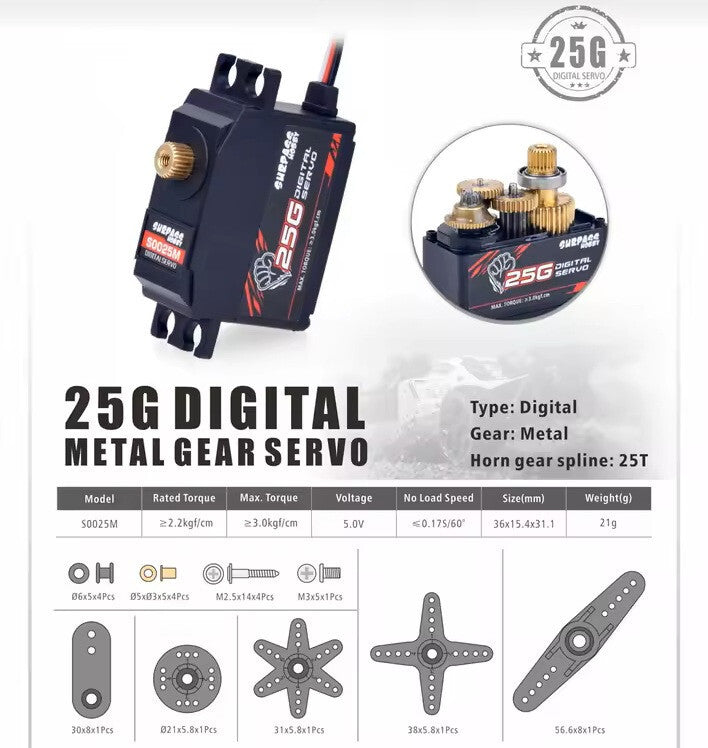 Digital RC Servos 17g 21g 25g 6KG 15KG 20KG JR JST 3 pin 5 pin