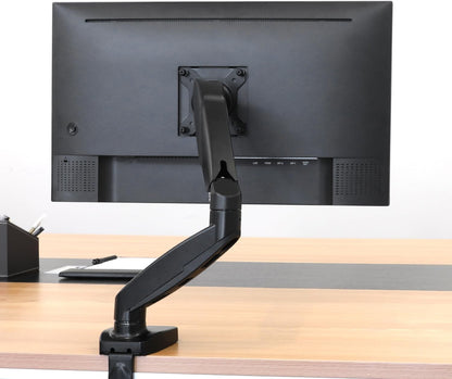 Gas Spring Single Monitor Arm Desk Mount Adjustable Tension Fits 38.1-68.6CM
