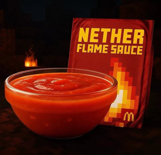 Minecraft 2025 McDonald's Limited Edition Nether Flame Sauce 25ml 4pcs