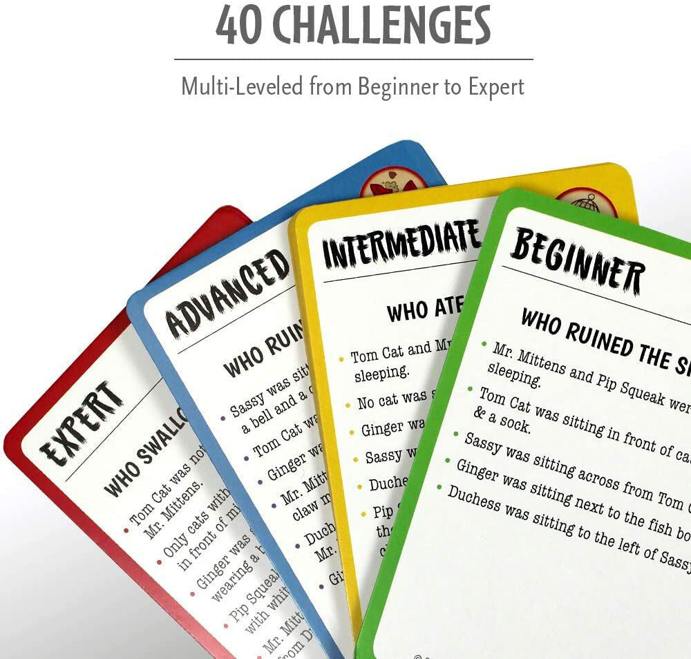 Cat Crimes Logic Game Tabletop for 8+