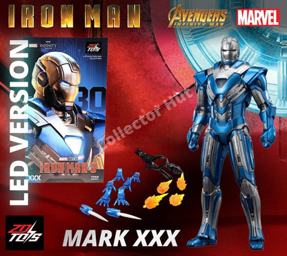 Iron Man Action Figures 1:10 Scale ZD Toys Wave 3 LED Marvel Avengers Infinity S