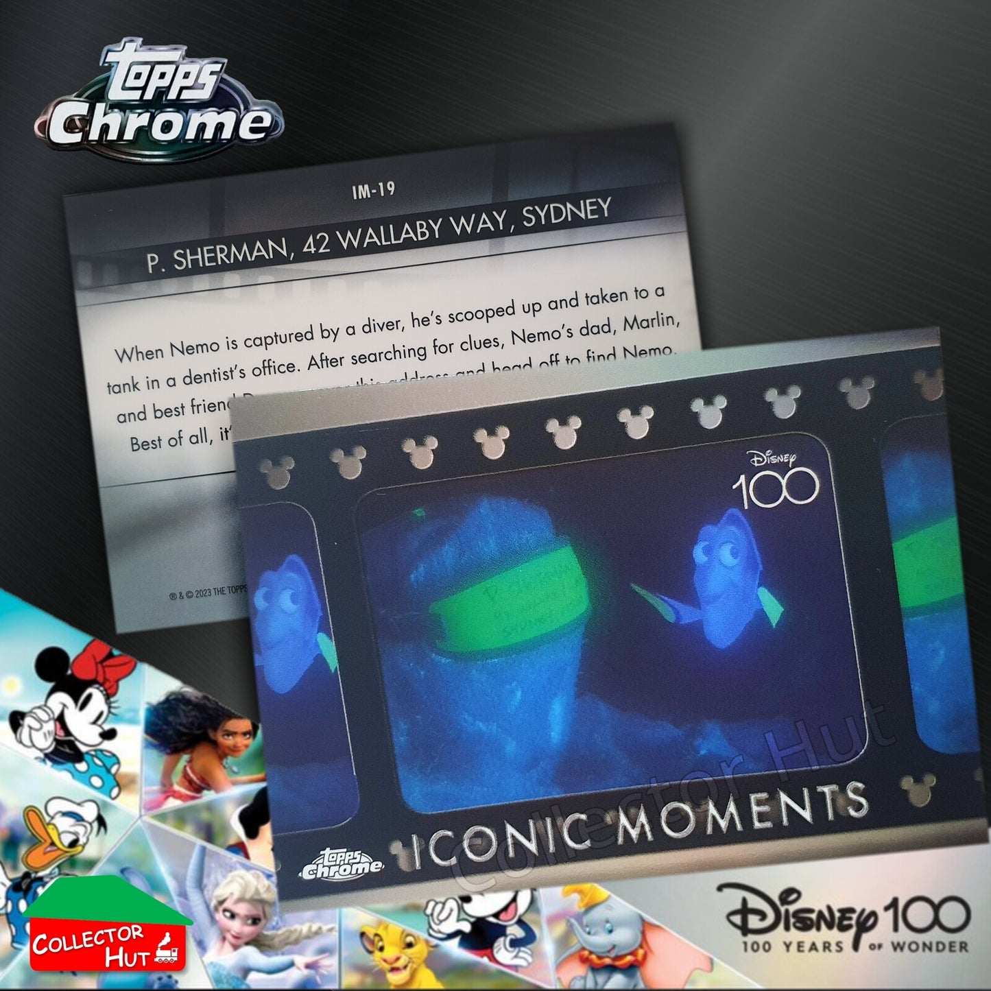 Disney 100 Topps Chrome 2023 RARE CARDS Off the Page Iconic Moments Stitch