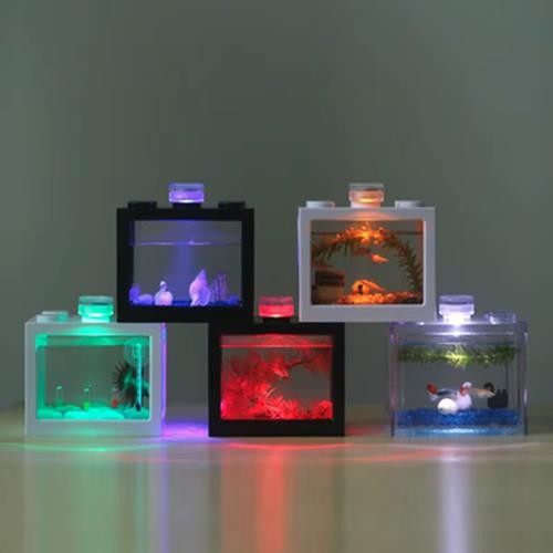 Mini Fish Tank Stackable Building Block Sea Monkey Habitat 500ml 12x10x8cm