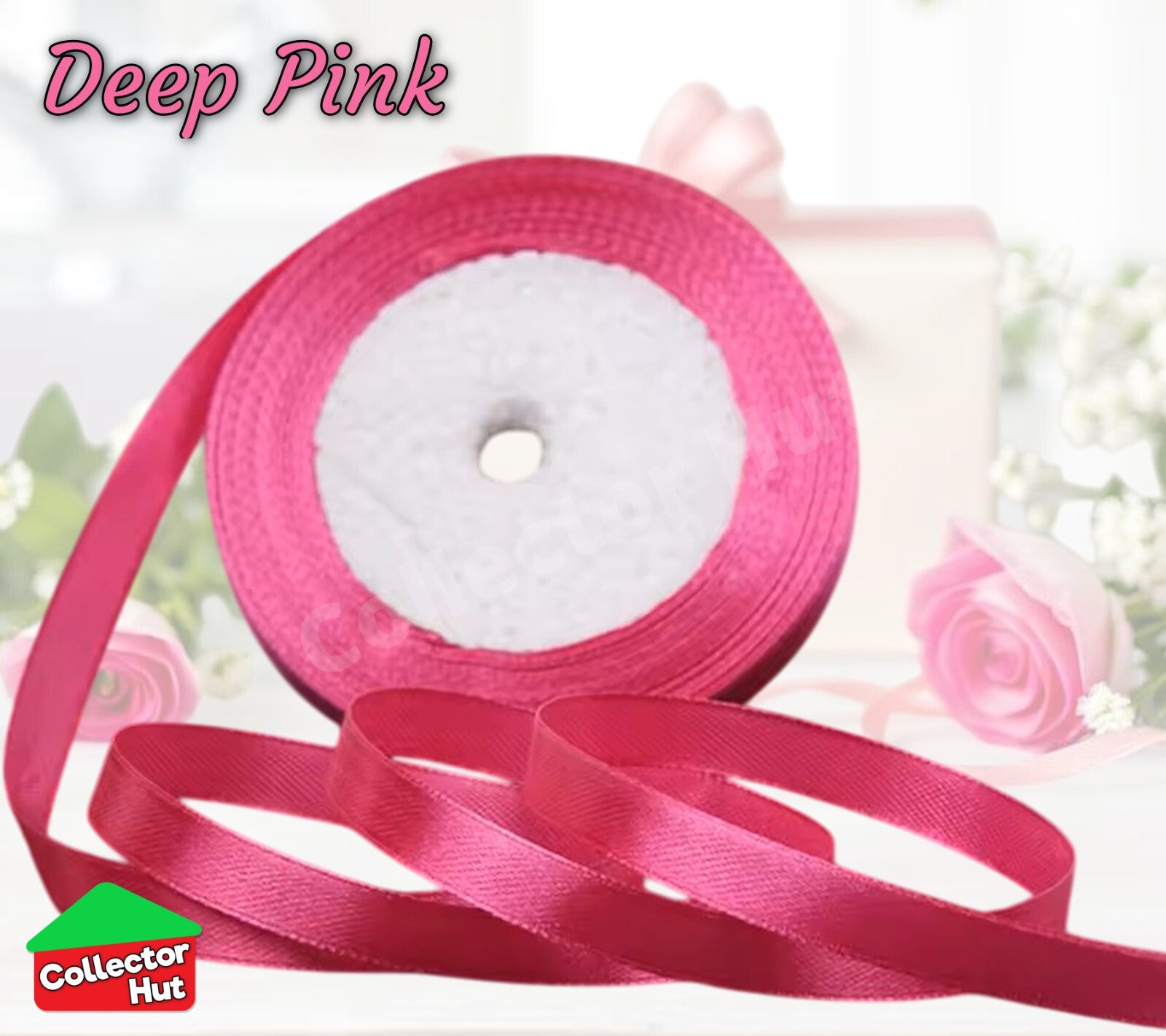 Satin Ribbon Roll Double Sided 23m Various Colours Sizes 10mm 15mm Widths