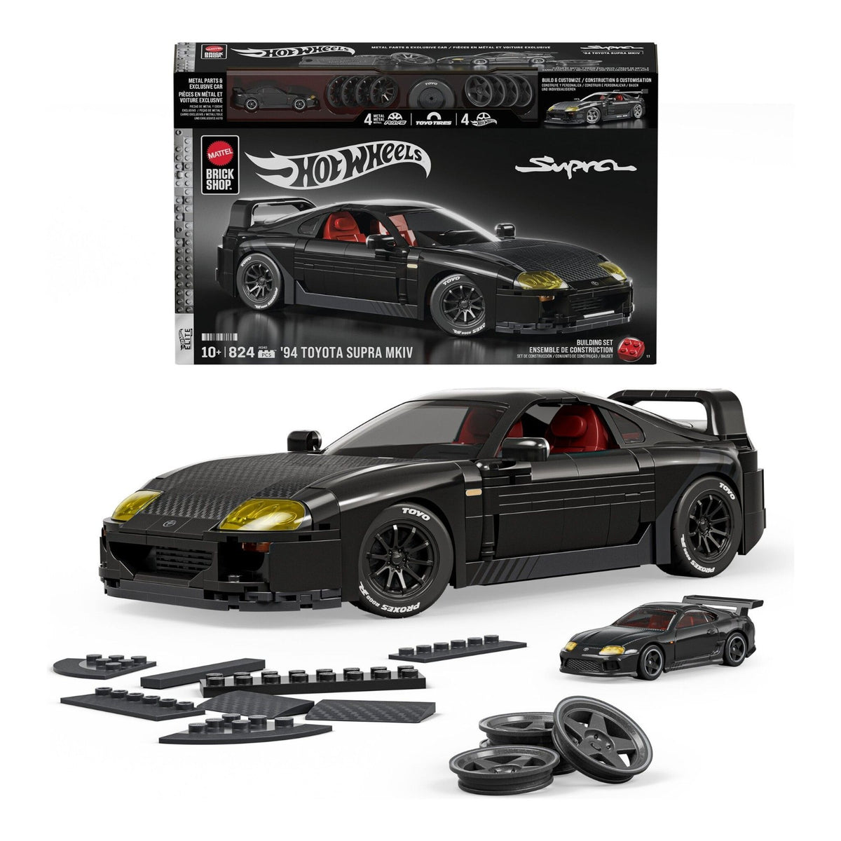 Mattel Brick Shop Hot Wheels ELITE ’94 Toyota Supra MKIV 1:16 Scale Model Kit