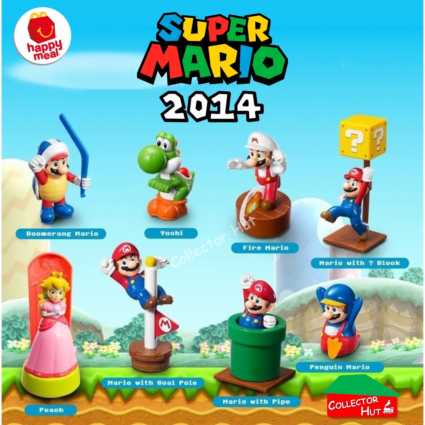 McDonald's Happy Meal Super Mario 2014 Plastic Toys Figurines New & Sealed