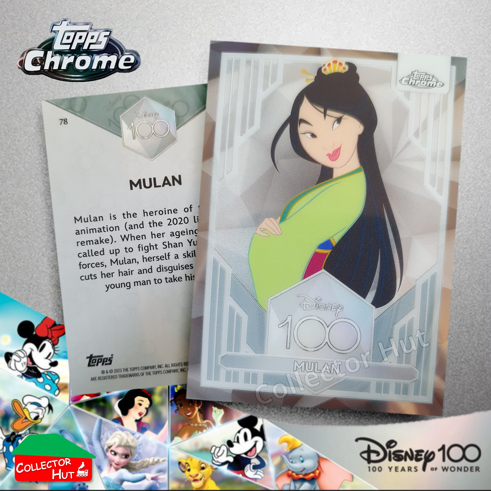 Disney 100 Topps Chrome 2023 Base Cards 1-100 Pick Singles to Complete Your Set