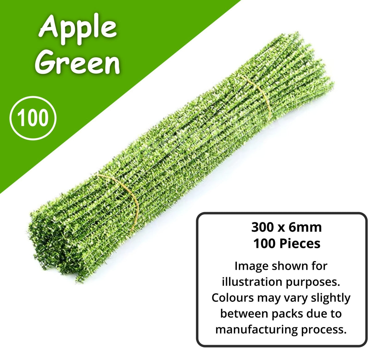 Chenille Craft Stems Pipe Cleaners GLITTER CHRISTMAS 100pcs 30cm x 6mm