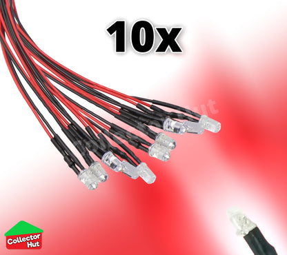 LED Light Bulbs DC 12v Pre-Wired Waterproof 3mm 5mm 10 Pack 20cm RC Cars Trucks