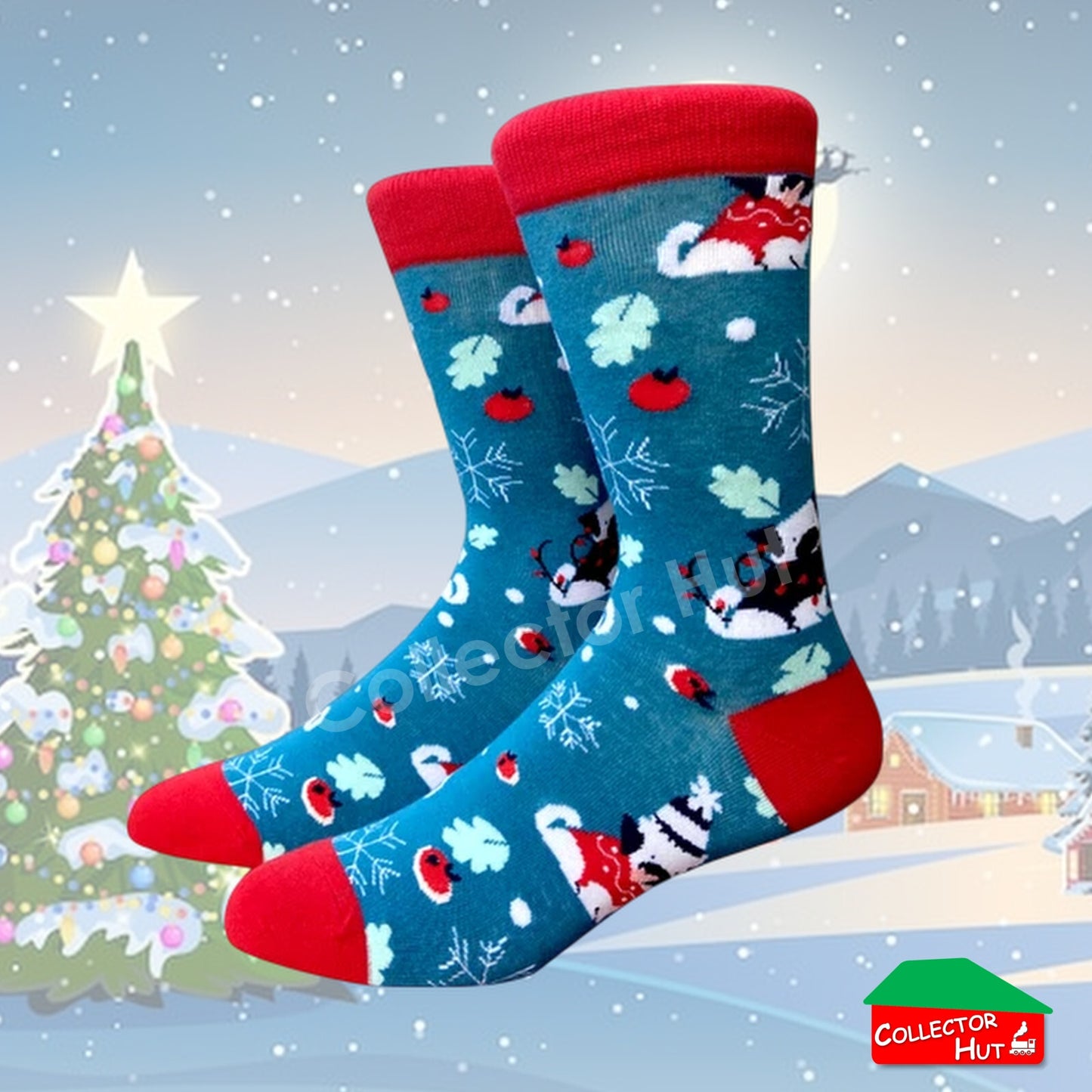 CHRISTMAS SOCKS Cotton Blend Anti-Odor Unisex Crew Socks CUSTOM Gift Set