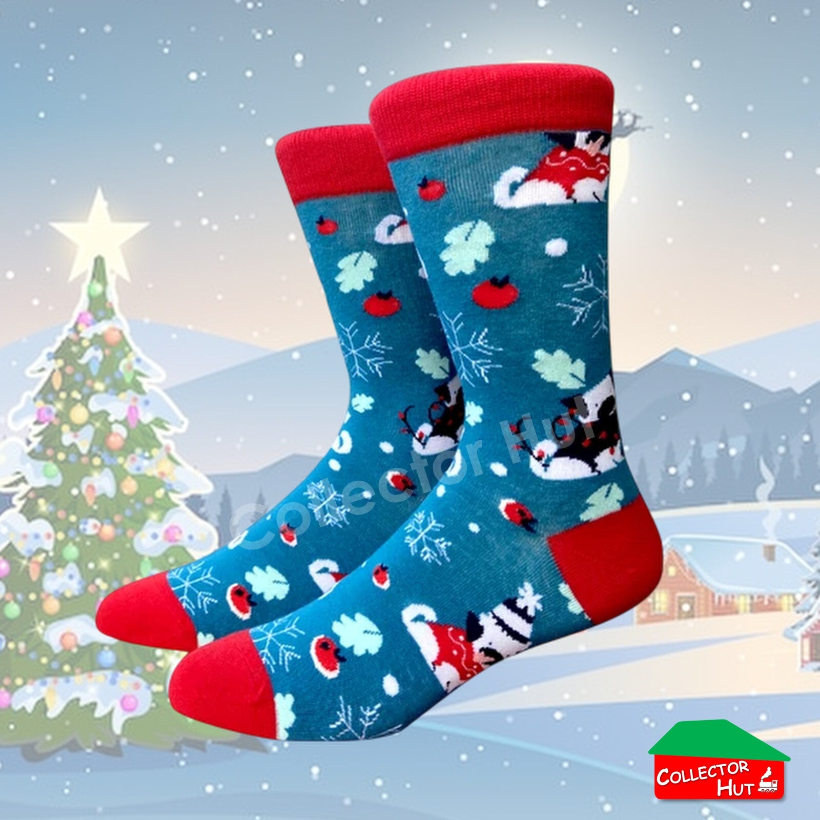 CHRISTMAS SOCKS Cotton Blend Anti-Odor Unisex Crew Socks CUSTOM Gift Set